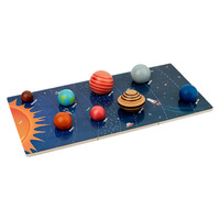 Puzzle 3D in Legno del Sistema Solare Montessori per l'Educazione della Prima Infanzia con Carte Cognitive Bilingue e Astronomia per Bambini 3+