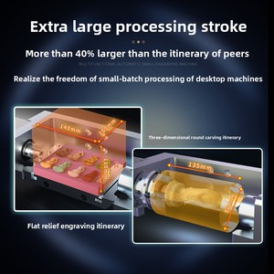 K30 hoàn toàn tự động bốn trục máy tính để bàn <span class=keywords><strong>CNC</strong></span> khắc máy chính xác chế biến gỗ kim loại Khắc Máy móc mang lõi - Product Image 3