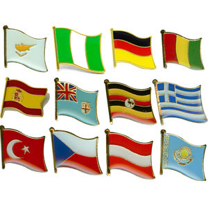 Emaille Pin Metall Custom Zypern Nigeria Guinea Kasachstan Uganda Fidschi Spanien Weiche harte Emaille Land National feiertag Flagge Anstecknadel - Product Image 1