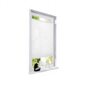 Persiana Enrollable Plisada/Plegable/Translúcida, Fácil de Instalar sin Taladrar, Protección Solar y de Privacidad, Opaca/Translúcida <span class=keywords><strong>para</strong></span> <span class=keywords><strong>Ventanas</strong></span>/Puertas, Blanca - Product Image 1