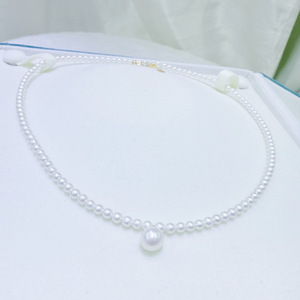 Collares de Lujo Ligero para Mujer, Círculo Perfecto Impecable, Combinados con Collar de Perlas de 3-3.5mm - Product Image 4