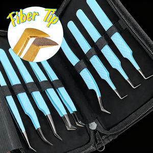 Pinzas para Pestañas Curvas Puntiagudas Personalizadas Gratis, Pinzas de Acero Inoxidable Doradas para Extensión de Pestañas, Pinzas de Aislamiento para Pestañas de Marca Privada - Product Image 2