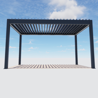 Pergola électrique en aluminium, pavillon extérieur, arche à lamelles, structure métallique thermolaquée, balcon, jardin, gazebo, écologique, nature