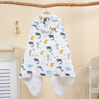 Multifunctional Square Baby Bath Blanket Eco-Friendly 100% Cotton for Home Bathroom Beach Use Muslin Printed Cloth Towel