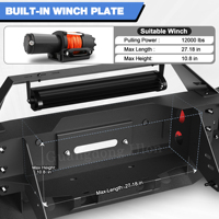 Pare-chocs avant ULON de haute qualité compatible avec GMC Sierra 2500/3500 2011 2012 2013 2014 avec plaque de montage pour treuil et anneaux en D