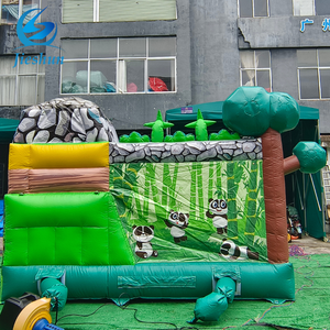 Panda chủ đề hoa tre Bắn trẻ em nhảy lâu đài nảy Nhà trượt sân chơi trong nhà và ngoài trời cho trẻ em - Product Image 3
