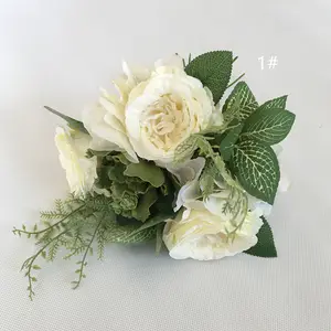 C095 गर्म बिक्री कृत्रिम रेशम के फूल का गुलदस्ता गुलाब गुलाब का फूल विवाह घर के सजावट के लिए फूल
