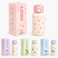 Bouteille d'eau isotherme à double paroi en acier inoxydable 316 pour enfant, 600 ml, avec paille, couvercle à verrouillage facile, sans BPA, anti-fuite, écologique