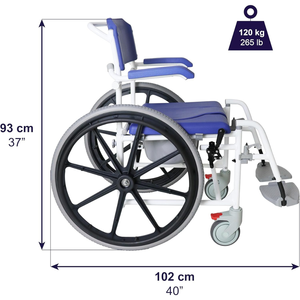 Self-Propelled <b>Shower</b> <b>Chair</b>, Self-Propelled <b>Shower</b> Wheelchair with Toilet, Blue KMINA K30032 - Product Image 1