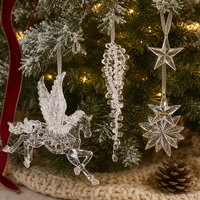 Décoration de Noël personnalisable en PC, forme au choix, écologique, durable, réutilisable, ornement suspendu avec paillettes pour sapin de Noël