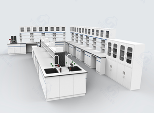 Grande capacité de roulement Table centrale de laboratoire facile à installer banc mural étagère évier pour l'école équipement de laboratoire de table monté au sol - Product Image 2