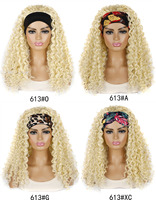 Penjualan Terbaik wig ikat kepala keriting beberapa warna mode sintetis pembungkus kepala wig keriting untuk penggunaan sehari-hari wanita