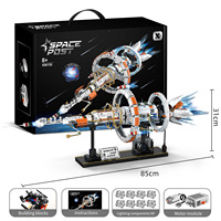 1583+ Pièces STEM DIY Jeu de Construction Électrique pour Enfants, Blocs Lumineux en ABS, Jouet Éducatif Électronique, Modèle d'Avion à Cercle Mobile