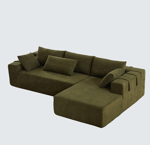 โซฟาหุ้มผ้าเชนิลล์ โซฟาขนาดใหญ่พิเศษ นุ่มสบาย 3 ที่นั่ง พร้อมเบาะรองนั่งสองชั้น สำหรับห้องนั่งเล่น - Product Image 2