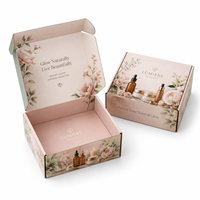 Boîte d'expédition en carton ondulé personnalisée pour ensembles de soins de la peau, emballage d'abonnement cosmétique couleur, impression de logo personnalisé à l'intérieur