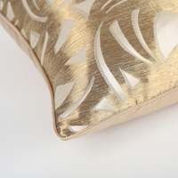 Housse de coussin jacquard géométrique dorée, taie d'oreiller de luxe avec passepoil, coussin décoratif moderne pour la maison, l'hôtel et le canapé