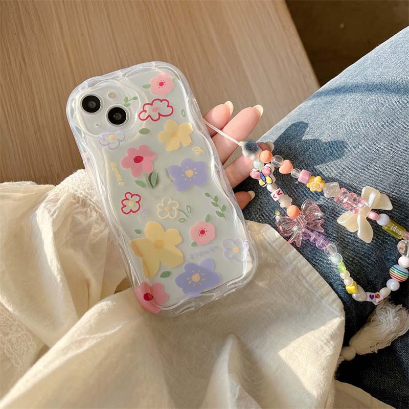Colorful Little Flowers Bracelet Chain Strap Phone Case Colorful Little Flowers Bracelet Chain Strap Phone Case