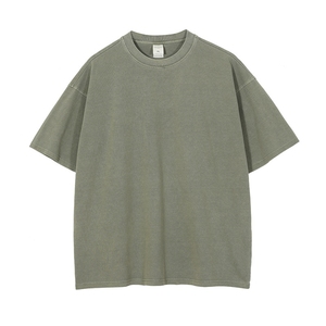 Camiseta Vintage Unisex con lavado ácido 100% algodón elegante patrón sólido en blanco de gran tamaño ropa de hombre de talla grande - Product Image 5