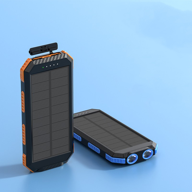 Waterproof 10000Mah Ip67 Fast Charger Wireless Power Bank Solar Charger With Compass and Led Light /