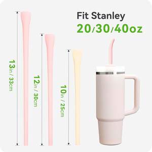 Pajitas de Silicona Antiarrugas para Vasos Stanley de 20/30/40 OZ, Reutilizables, Suaves, Aptas para el Contacto con los Labios, Pajitas Largas de Silicona Sin Arrugas - Product Image 6