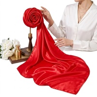 Écharpe carrée en satin de pêche personnalisée pour accessoire de mode féminin