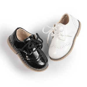 Klassieke feest- en bruiloftschoenen voor kinderen, jongens, van PU leer, rubberen zachte zool, school- en kinderschoenen. - Product Image 4