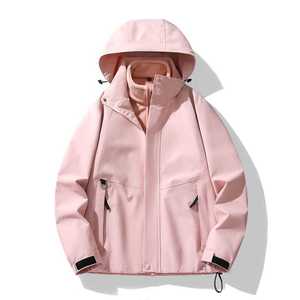 Outdoor Fleece Lined 3 In 1 Windproof Jacket Unisex Workwear Uniform With Embroidery Custom Logo - Product Image 2