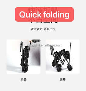 OEM/ODM Support Collapsible Folding Removable <b>Canopy</b> Heavy Duty Four-Wheel Oxford Material Black/Grey Portable Beach Wagon - Product Image 6