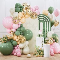18 12 10 5 Inch Balon Konfeti Emas Metalik, Baby Pink, Hijau Sage, Putih Pasir, dan Emas Nude untuk Dekorasi Pesta Ulang Tahun