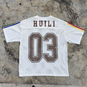 Huili 새로운 디자인 여름 경량 메쉬 티셔츠 특대 맞춤 남성 맞춤형 로고 인쇄 <span class=keywords><strong>V</strong></span> 넥 반팔 그래픽 티 - Product Image 2