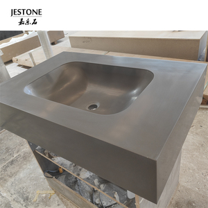 Desain Modern Resin permukaan padat Matt putih lingkaran tangan corian wastafel ganda lemari persegi panjang Basin Drainer rumah sakit - Product Image 6