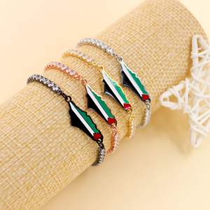 Bracelet de perles de drapeau palestinien flambant neuf en gros, Bracelet de cadeau de mode unisexe de <span class=keywords><strong>soutien</strong></span> Gaza - Product Image 1