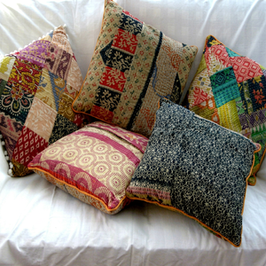 kantha quilt patchwork <b>cushions</b> - Product Image 1