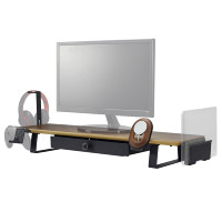 Support Moniteur Rehausseur en Bois Massif en Gros | Étagère Ergonomique de Bureau pour Écran d'Ordinateur | Organisateur de Rangement de Bureau Gain de Place