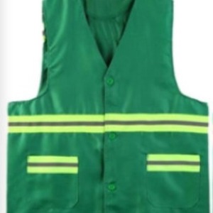 Chaleco reflectante de seguridad para trabajadores de saneamiento, ropa de trabajo de fibra de poliéster verde con rayas reflectantes, uso en verano - Product Image 1
