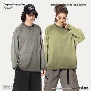 Pull oversize épais pour hommes Chemise tricotée couleur unie Sweat à capuche imprimé Old Men's Wash Style européen - Product Image 2