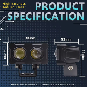 Nouvelle lampe de travail mini 12V 6500K/6000K 15W 3000 Lumens en aluminium pour moto avec fixation universelle pour voitures - Product Image 5