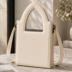 Sac à bandoulière minimaliste en cuir PU pour femme, avec poignée supérieure découpée en forme d'arche, sac à main vertical à bandoulière, sangle amovible, sac de travail - Product Image 1