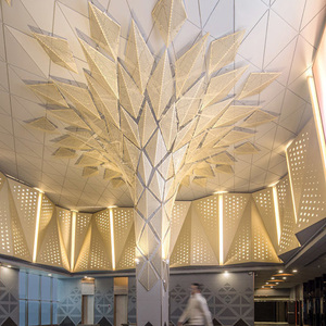 Façade en aluminium décorative, sculpture métallique, mur-rideau en aluminium, panneau mural perforé 3D, revêtement mural - Product Image 6