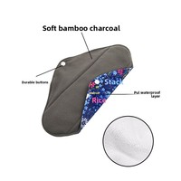 Serviettes hygiéniques réutilisables écologiques, lavables, imperméables, respirantes, en charbon de bambou, pour femmes