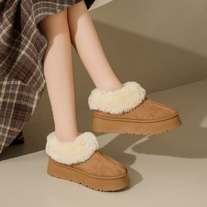 <span class=keywords><strong>Bottes</strong></span> plates à plateforme chaude pour femmes, mode décontractée automne/hiver, imprimé léopard, doublure en cuir artificiel, à enfiler, à la cheville, semelle épaisse - Product Image 3