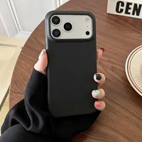 Coque de téléphone antichoc mate à texture cuir litchi rétro compatible avec iPhone 17E 17 Air 16E 16 15 14 Plus 13 12 Mini 11Pro Max
