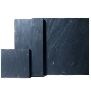 Excellent quality jiujiang black slate stone Park yard flooring tile