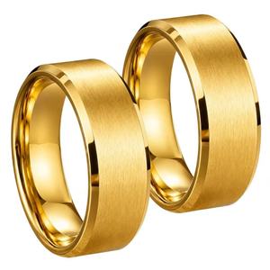 ミニマリストな幅広無地マットブラックステンレスリング、男女兼用結婚指輪 - Product Image 1