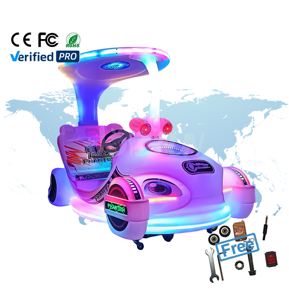 Joy2fun Electric Kids' Battery-powered Glowing Car for Indoor/Outdoor Use Luminous Bumper Car for Shopping Malls Plastic