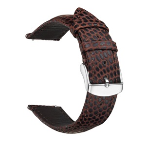 Bracelet de montre en cuir grainé de lézard de qualité supérieure avec <span class=keywords><strong>boucle</strong></span> papillon en acier inoxydable, bracelet de remplacement doux et respirant pour hommes et femmes - Product Image 2