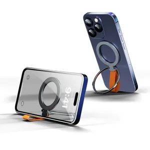 आईफोन के लिए मैग्नेटिक फोन होल्डर लेज़ी मोबाइल स्टैंड पोर्टेबल एडजस्टेबल रिंग फोन होल्डर स्टैंड