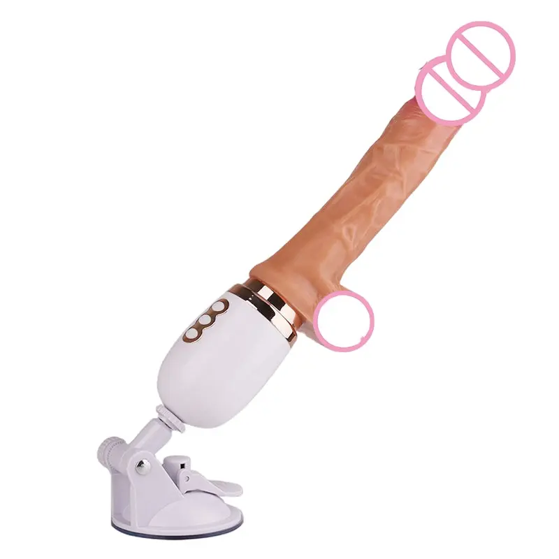 Sex toy women dildo strap on gomma siliconica telescopica elettrica vibrante dildo in silicone dildo-silicon