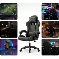 Chaise de jeu personnalisée économique, chaise de bureau de style racing avec accoudoirs articulés, appui-tête détachable et revêtement en cuir PU pour le jeu sur PC au quotidien