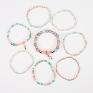 Fashion Jewelry <b>Bracelet</b> <b>Sets</b> 8Pcs Women's Boho Beaded Stackable Party Accessories Made In China - Product Image 2